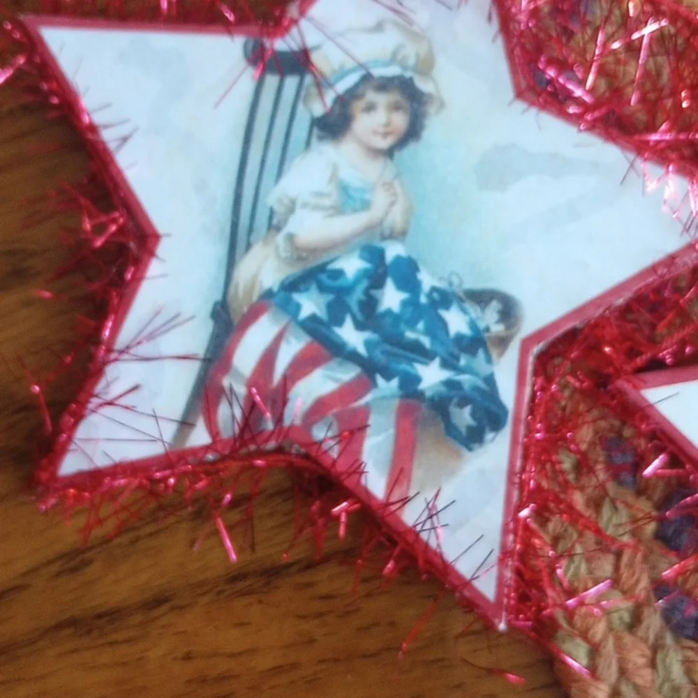 Bethany Lowe Patriotic Stars on Red Tinsel - Picture 6 of 9